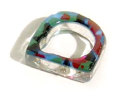RING - ZELLULOSEACETAT TRANSPARENT BUNT