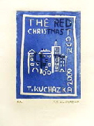 LINOLDRUCK THE RED CHRISTMAS TOWN